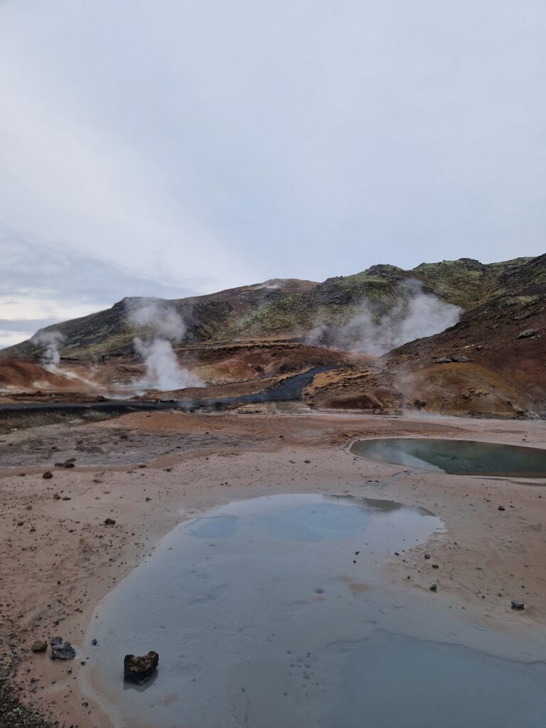 Seltún Geothermal Area - garuojančių požeminių versmių pezažas 