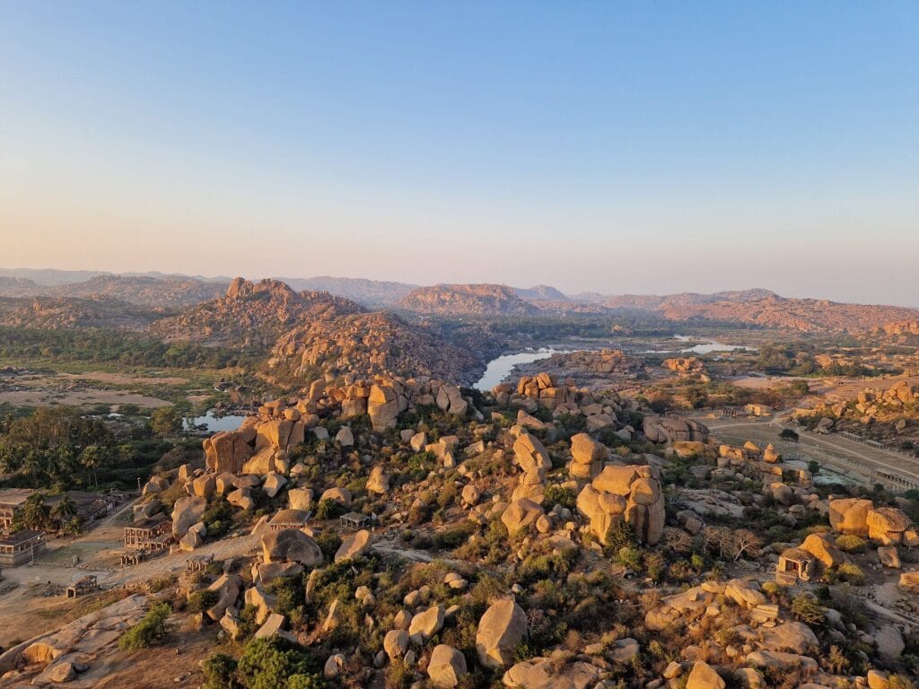 The astonishing panoramic view of Hampi and it's boulders, India