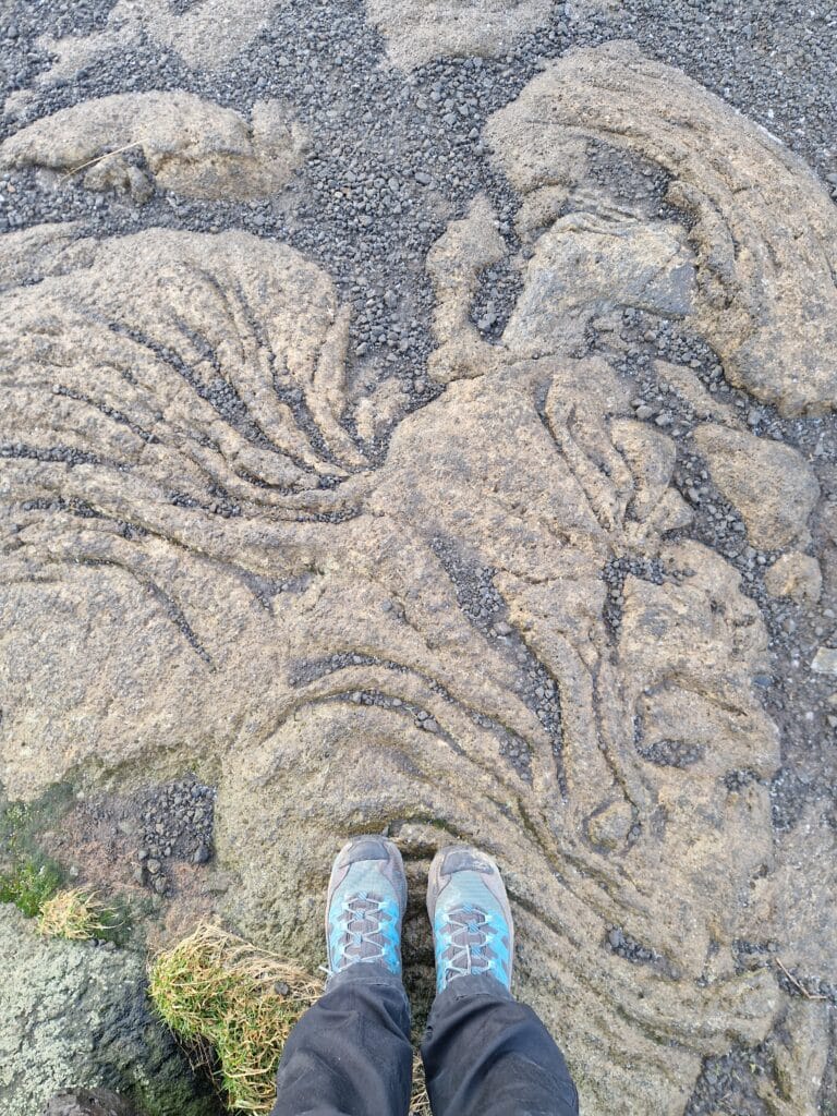 Standing on a lava field in Iceland