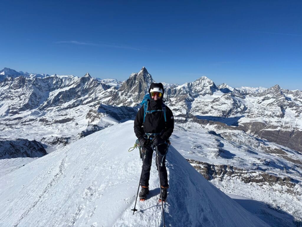Breithorn summit with Matterhorn in the background
