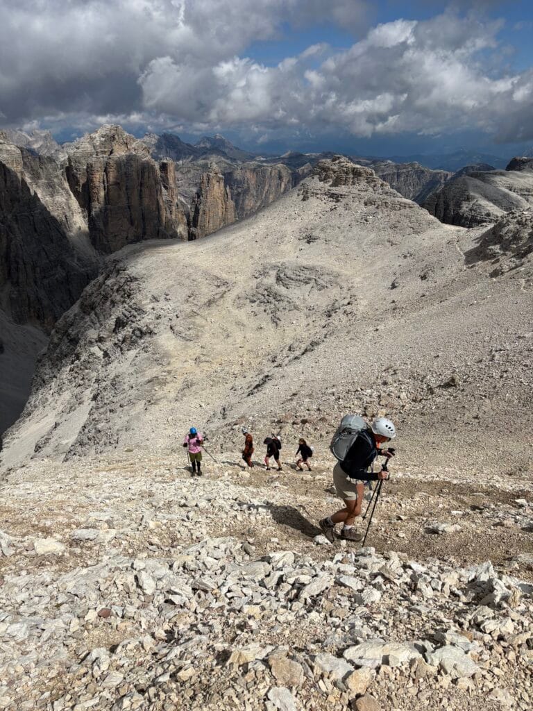 Užkilimas iki Piz Boe viršūnės, praėjus via ferrata Vallon maršrutą